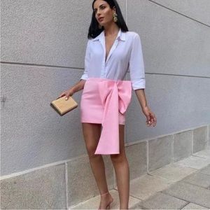 Zara Bow Detail Mini Skirt Size Medium